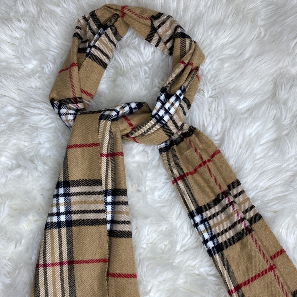 100% Cashmere Classic Check Scotland Fringe Scarf